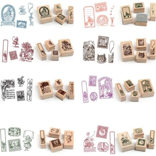 C5AA Vintage Decoration Stamp Set DIY wooden rubber stamps for scrapbooking standard