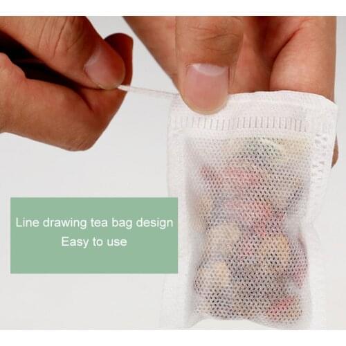 Tea Filter Bags Non-woven Disposable 100pcs Multifunction Cook Herb Spice Tools Drawstring Pouch 7x9cm/8x10cm/10x15cm
