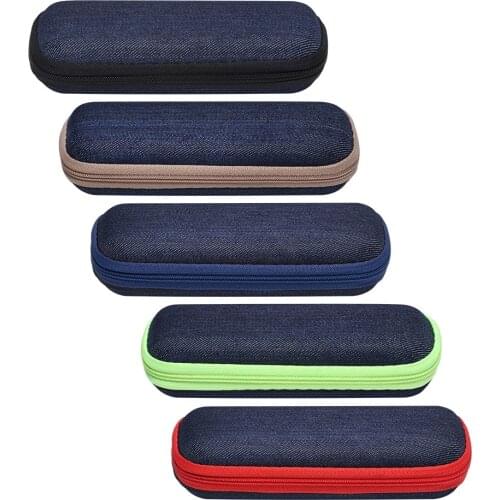 1Pc 2021 Fashion Denim Fabric Glasses Box Zipper Sunglasses Protection Crush Resistance Container Eyeglasses Case Eyewear Gifts