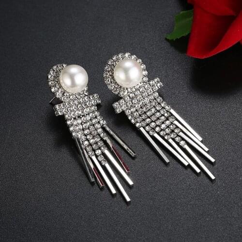 FYM Vintage tassel Big Crystal Flower Drop Earring for Women Fashion Rhinestones Earrings Best Friends Gift Statement Jewelry