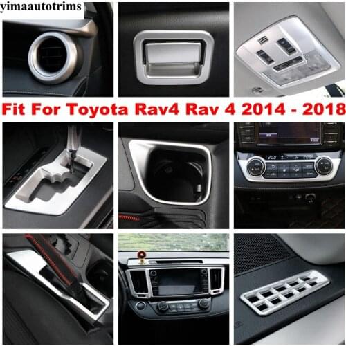 Interior Reading Light Lamps Water Cup Holder Co-pilot Glove Box Sequin Cover Trim Accessories For Toyota Rav4 Rav 4 2014 - 2018