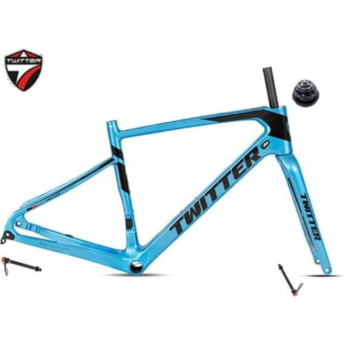 Twitter Carbon Road Bike Frame R7 Gravel Thru Axle 12x142mm Disc Brake 700C 45MM Tire Road Bike Frameset With Fork 12x100mm