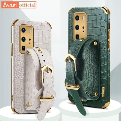 Wrist Strap Leather Phone Case For Huawei P30 Lite P40 Pro Plus P Smart 2021 Mate 20 30 40 Nova 7i 7 SE Y7A Honor 20S 30S Cover