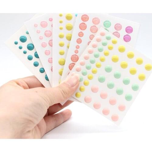 KSCRAFT 5pcs/set Sugar Sprinkles Self- adhesive Enamel Dots Resin Sticker for Scrapbooking/ DIY Crafts/ Card Making Decoration