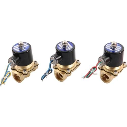 Brass Electric Solenoid Magnetic Valve Normally Closed For Water Oil Gas Control DC12V DC24V AC220V 2W-20 3/4" Female Thread