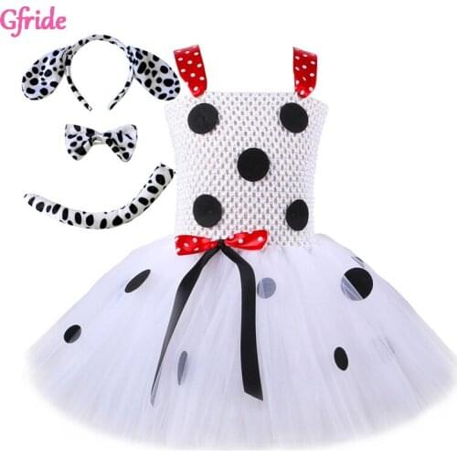 Summer Princess Girls Cosplay Dog Costumes Headband Kids Animal Tutu Dress Headband Halloween Outfits Birthday Party Clothing