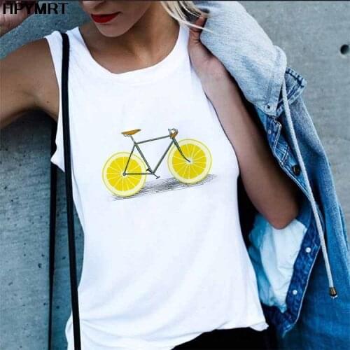Fruit bike Printed Tank Tops Summer Vest Women Sleeveless Tee Fashion Casual Tshirt Female Top Ladies aesthetics Graphic Clothes