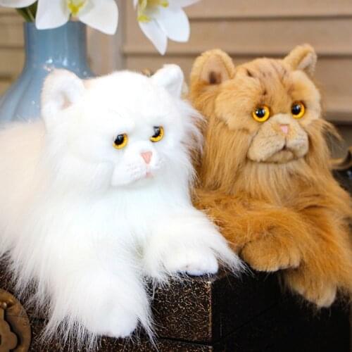 Dorimytrader Cute Simulation Cat Plush Toy Lifelike Lovely Realistic Pet Cat Doll Car Decoration Baby Gift 38x15x18