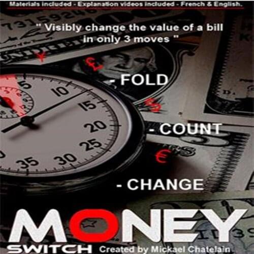 Money Switch by Mickael Chatelain (Gimmick+online instruct) Street Magic Props Illusions Close up Magic Fun Magician Magia Toys