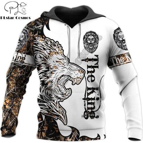 Beautiful The King Lion Tattoo 3D All Over Printed Mens Hoodie Fashion Unisex Casual Streetwear Jacket Tracksuits DK084