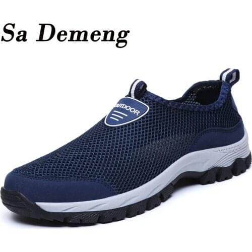 Summer Mesh Men Shoes Casual Lightweight Sneakers Men Outdoor Walking Shoes Trainers Breathable Slip-on Mens Loafers Zapatillas