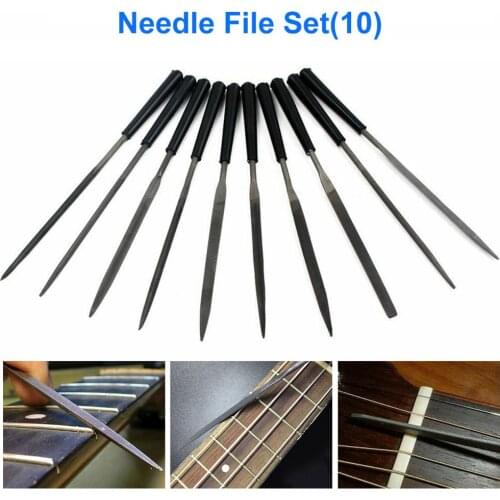 10 Pcs Luthier Needle File Kit Guitar Grinding Maintenance File Guitar Nut Slot Fret Dressing Files Guitar Repair Luthier Tool