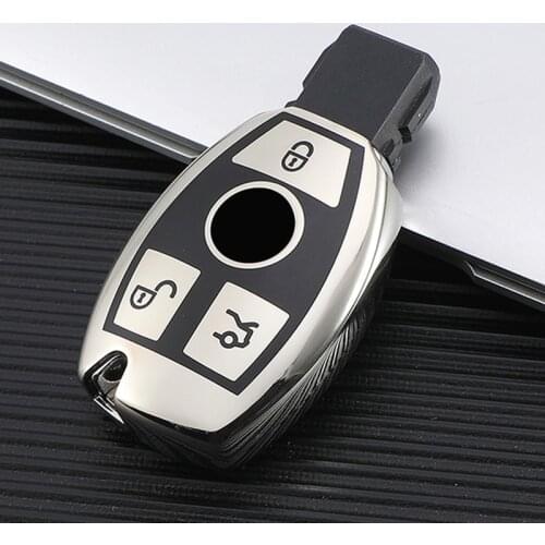 New TPU Protective Car Key Cover Case Shield Keychain Bag For Mercedes Benz Class C W205 GLC Gla 3 Buttons Car Accessories