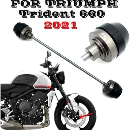Motorcycle Front Axle Front Fork Collision Slider Wheel Protection Axle Block for Triumph TRIDENT 660 2021