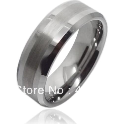 Anniversary Gift HOT SALES WHOLESALES PRICE Women&Mens Tungsten Carbide Ring Tungsten Brushed Center Comfort Fit Ring