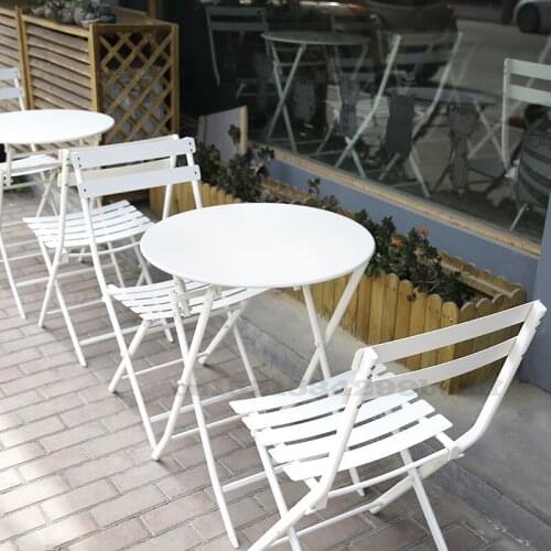 Simple And Stylish Three-piece Outdoor Folding Table And Chair Set For Balcony Or Garden Health And Environmental Protection