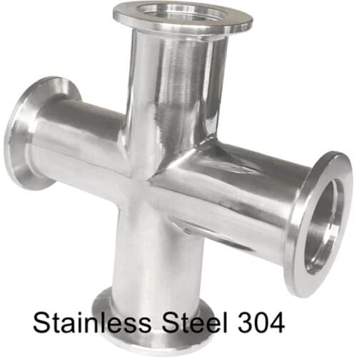 KF50(NW50)-KF40(NW40) Cross Adapter Stainless Steel 304 Cross 4-way Reducer Connector Vacuum Flanges Pipe Tube Fitting Joint