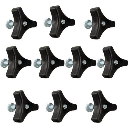 Triple-cornered Handle Knob Nut Screw Bolt Black Durable Plastic Easy Use for Honda/Other Lawn Mower Machine