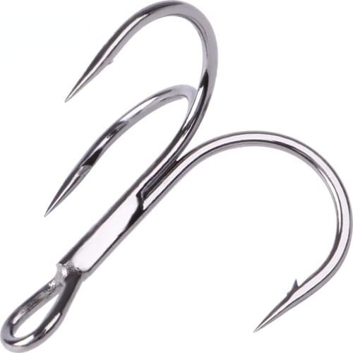 Fishing Hook 10-20pcs High Carbon Treble Hooks Super Sharp solid size 3/0#-14# Triple Barbed Steel Fishing bass lure hook
