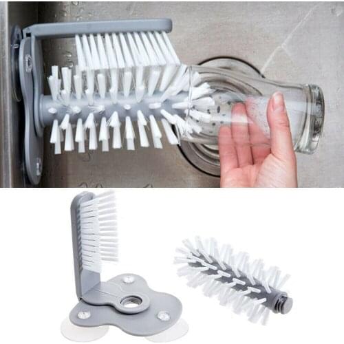 Glass Cup Cleaning Brushes Creative Sink Suction Cup Glass Bottle Cleaning Tool Household Artifact