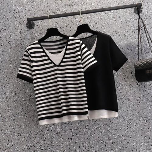 Chic Beaded Cherry Jacquard Knitted Pullover Blusas Mujer Summer Fashion Lapel Pearl Double-breasted Thin Sweater Womens Tops