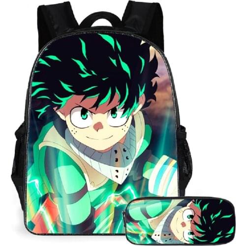 Cartoon My Hero Academia Deku All Might Polyester School Backpack Unisex Men Women Kids Bookbag Travel Casual Shoulders Bags