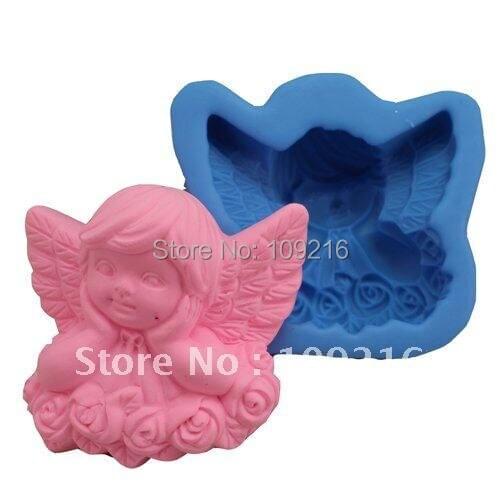 Hot Sale!!!Angel with Ponder Over (R0847) Silicone Handmade Soap Mold DIY Mold
