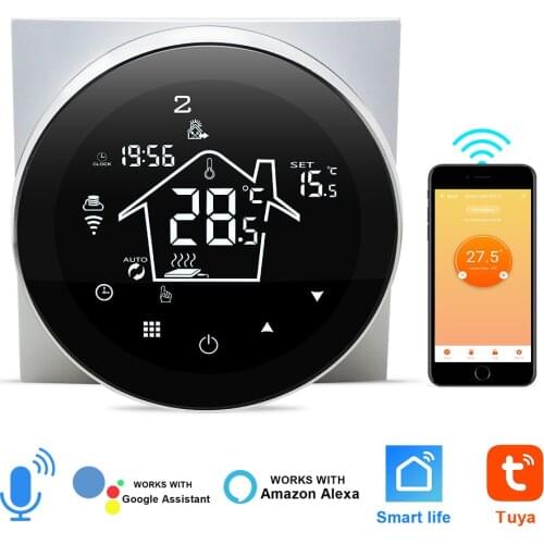Smart WiFi Thermostat Touch Screen 16A Temperature Controller Thermostat Warm Floor Heating Boiler Thermostat Works with Tuya