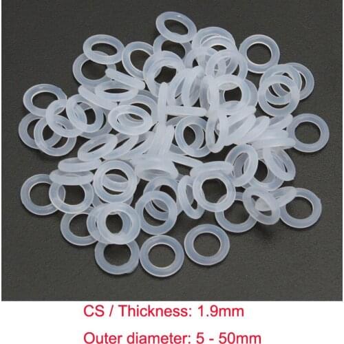OD 5 6 7 8 9 10 11 12 13 14 15 16 17 18 19 20 21 22 23 24 25 26 27 28 29mm x CS1.9mm silicone o ring o-ring seal rubber gasket
