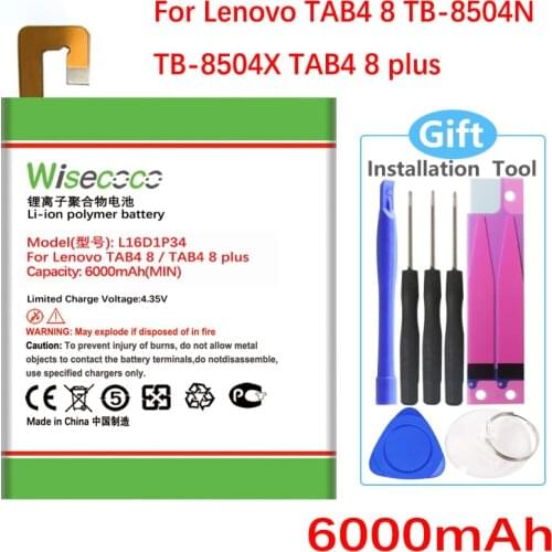 Wisecoco L16D1P34 Battery For Lenovo TAB4 8 TB-8504N TB-8504F TAB4 8 plus / Tb-8704x CellPhone In Stock High Quality
