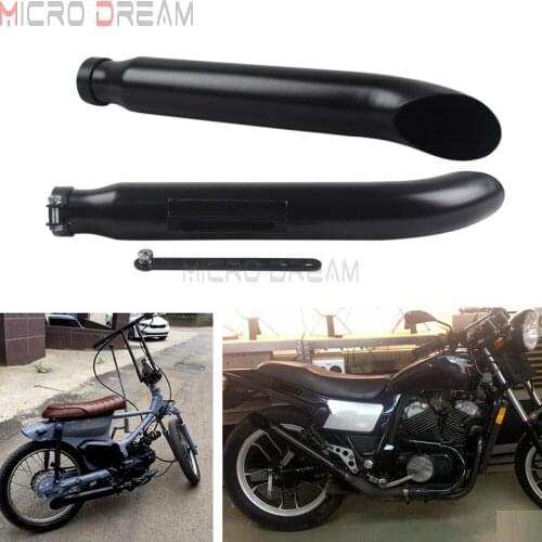 1 Pair Motorcycle 410mm Tapered Exhaust Muffler Slash Cut Universal 35-41mm Silencer Pipes for Harley Yamaha Suzuki BMW Chopper