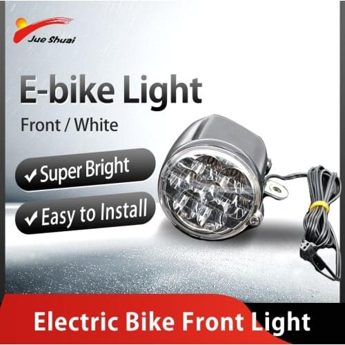 120CM Long Wire Electric Bike Front Light Round Head Lamp 7 LED 36V 48V Ebike Headlight White E Bike Cycling Accessories