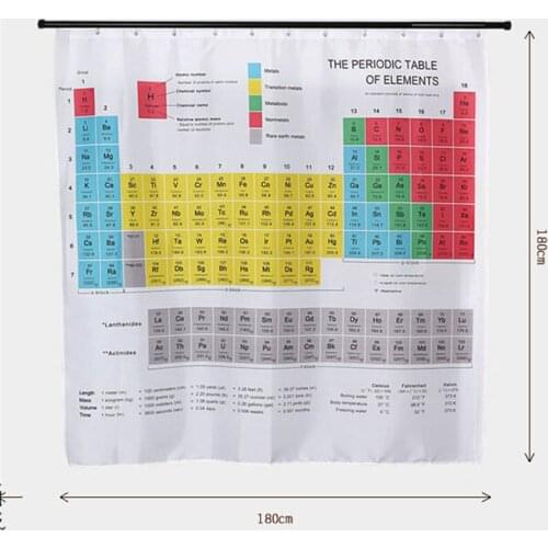 2019 Hot Periodic Table of Elements Bathroom Curtains Waterproof 3D Print Shower Curtain White Fabric Curtain For The Bath
