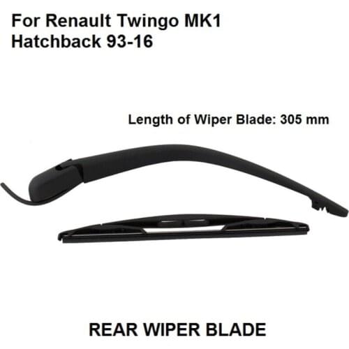 305mm Rear Window Wiper Blade For Renault Twingo MKI Rear Windscreen Windshield Wiper Arm And Wiper Blade Set New 1993-2016