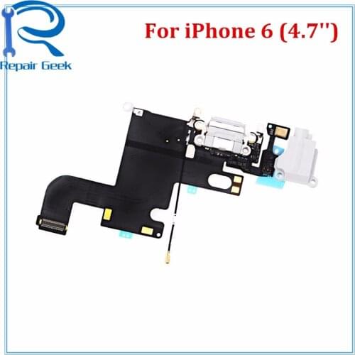 5pcs/Lot New Charging Port Flex Cable For iPhone 6 4.7'' Audio Jack USB Charger Port Dock Connector Flex Repair Parts