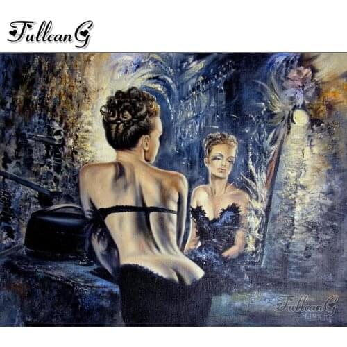 FULLCANG Fantasy sexy woman 5d diy diamond painting full square round drill rhinestone embroidery kits wall decoration FG0006