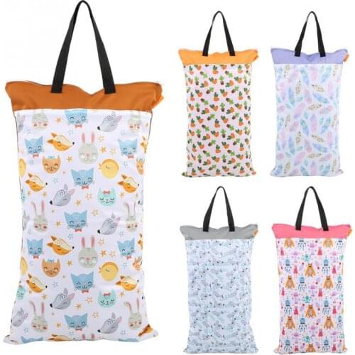 40x70CM Large Hanging Cloth Diaper Bag Waterproof Wet Dry Bag for Nappy Laundry Storage Bag Two Zippered Reusable Wetbag