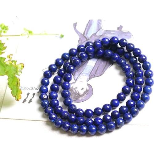 6mm Nature lapis lazuli Mala Bead Bangle lazurite bead Bracelet gemstone Amulet