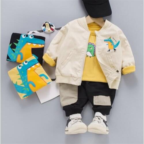 Spring Autumn Baby Boys Girls Clothing cartoon Clothes jacket T Shirt Coats Pants 3Pcs/Sets Kid Children Leisure sport Costume