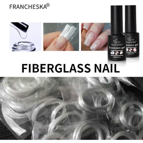 Nail Art Fiberglass DIY Nail Form Fibernails Acrylic Nail Extension Tips Fiber Glass & Nail Glass Fiber Extender Gel HOT TSLM1