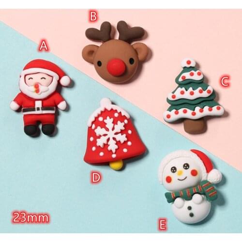 Cabochon Christmas Tree Snowman Snowflake 20pcs Flat Back Resin Cabochons Scrapbooking DIY Jewelry Craft Decoration Accessories