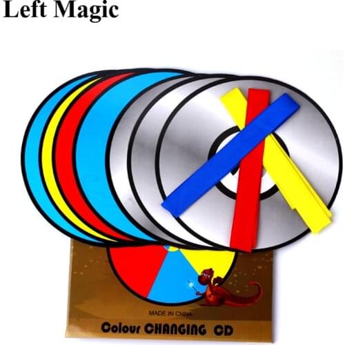 Color Changing Laser CD Magic Tricks Paper Bag Color Changing Magic CD Magic Props Stage Gimmick Illusion Accessories G8083