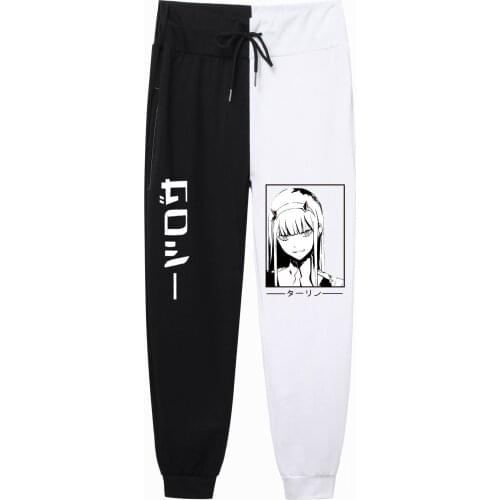 2021 Summer Japan Anime Zero TWO print PatchworkPants Harajuku Mens Pants Joggers Male Trousers Casual Sweatpants sweatpants