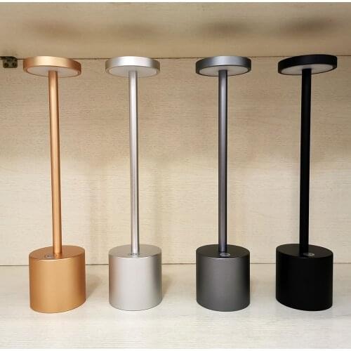 Hot selling Aluminium LED Dining Table Lamp KTV Bar Restaurant Cordless Light With Rechargeable Battery Built In