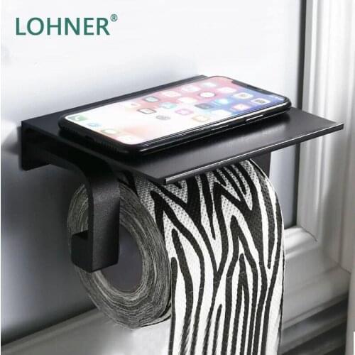 Lohner Alumimum Kitchen Bathroom Shelves Organizer Wall Shelf Holder Roll Stand Tissue Box Badkamer Accessoires Etagere Salle
