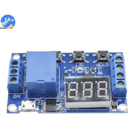 Micro USB DC 5V Relay LED Digital Display High Precision Cycle Timer Delay Relay Module Switch Controller Board