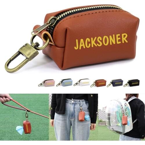 Fashion Dog Travel Bag Personalized Pet Garbage Bags For Snack Whistle Key Dogs Walking Leash Bag Dog Accessories Free Print