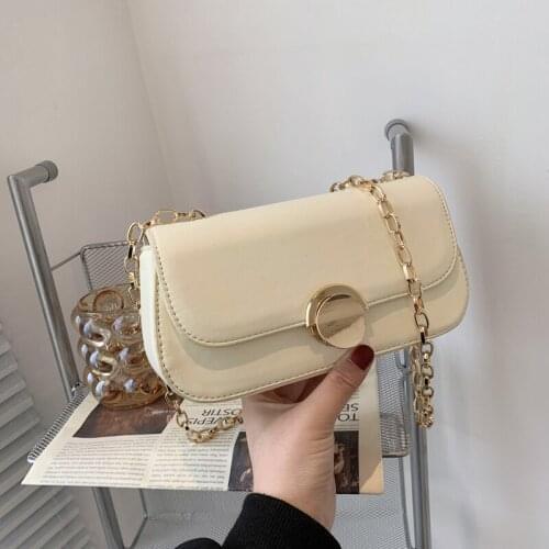 Fashion Exquisite Shopping Bag Retro Casual Women Totes Shoulder Bags Female Leather Solid Color Chain Handbag for Women 2021