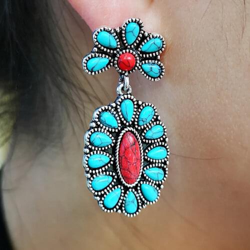 Fashion Women Stone Earrings Classic Bohemia Style Lady Drop Earrings Jewelry for Female Gift Aretes De Mujer Modernos 2020