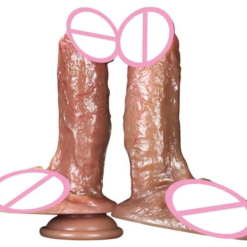 Soft Realistic Silicone Dildo Large Dildo Sex Toy for Women with Thick Glans Real Dong with Powerful Suction Cup Dick Cock Tools